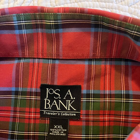 Jos. A. Bank Other - JOS. A. BANK TRAVELER'S COLL. SZ XXL LS HOLIDAY TARTAN PLAID DRESS SHIRT